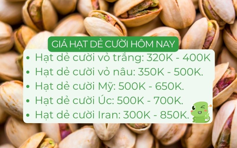 Giá hạt dẻ cười từ 300.000 - 850.000 đồng/kg tùy loại, xuất xứ và chế biến
