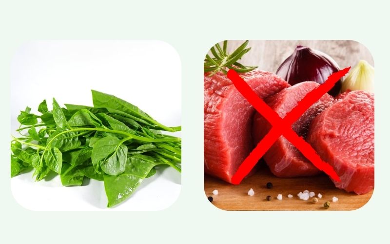 Mồng tơi không nên nấu chung với thịt bò